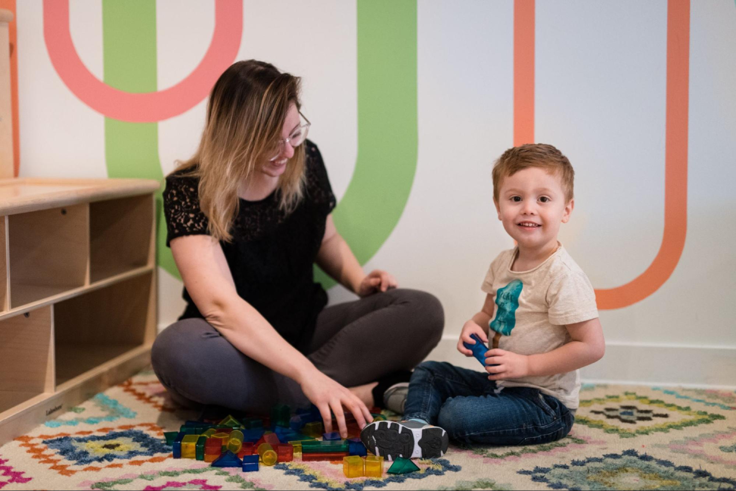 Pediatric therapy in Bucktown - child during a speech therapy session at CST Academy