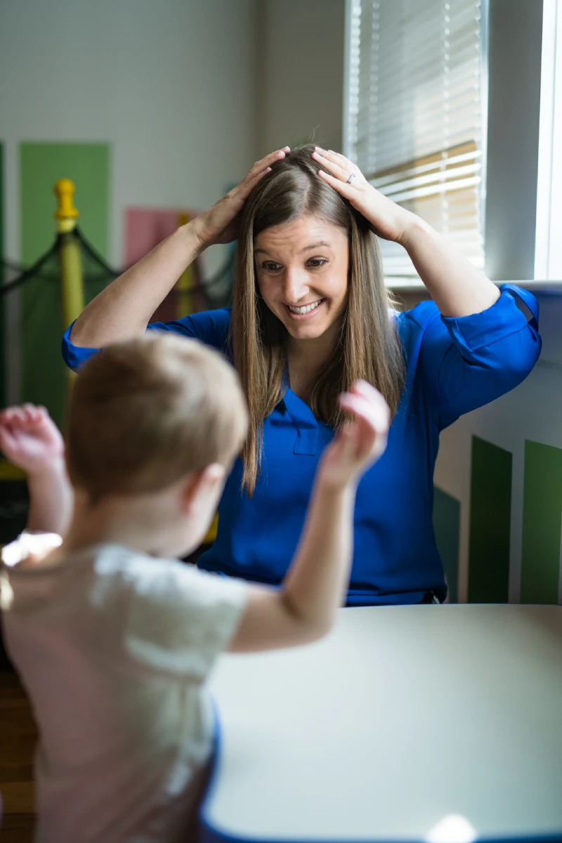 Pediatric therapy in Northbrook - child during a speech therapy session at CST Academy