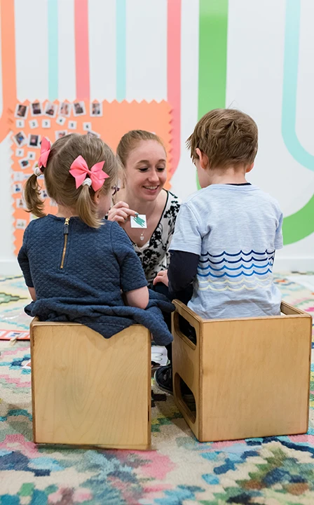 Pediatric therapy in Wilmette - child during a speech therapy session at CST Academy