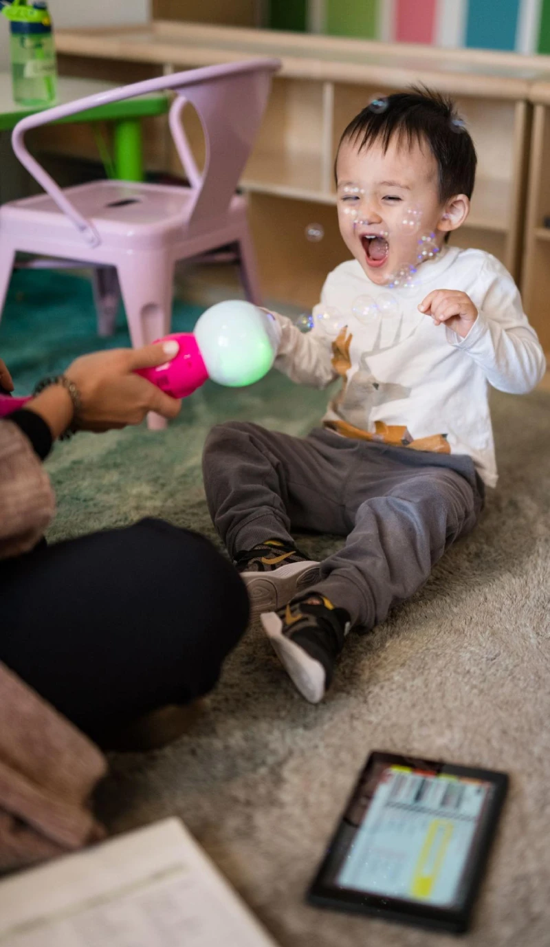 Pediatric therapy in Gurnee - child during a speech therapy session at CST Academy