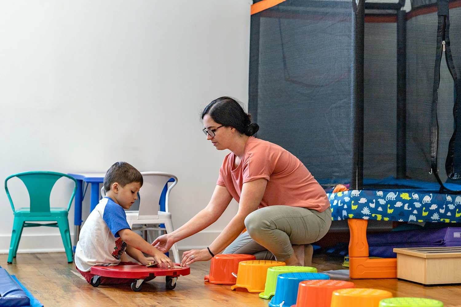 Occupational Therapy in Bucktown - child during a pediatric OT session at CST Academy