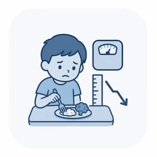 child reacts strongly to food textures and smells